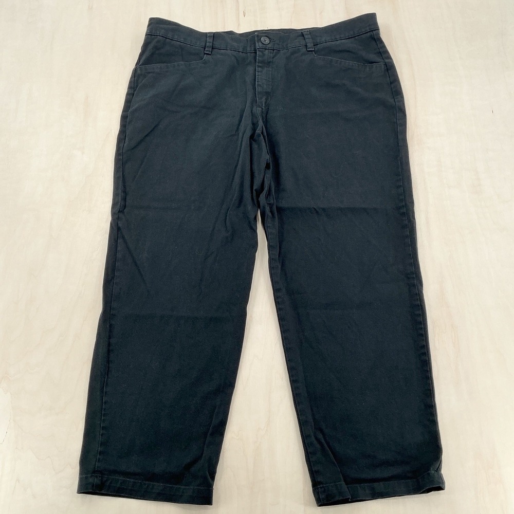 Vintage Lee Relaxed Straight Leg Pants Womens 18W Petite Black Cotton Workwear